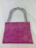 einmalige Handtasche envelope pink grey pearls